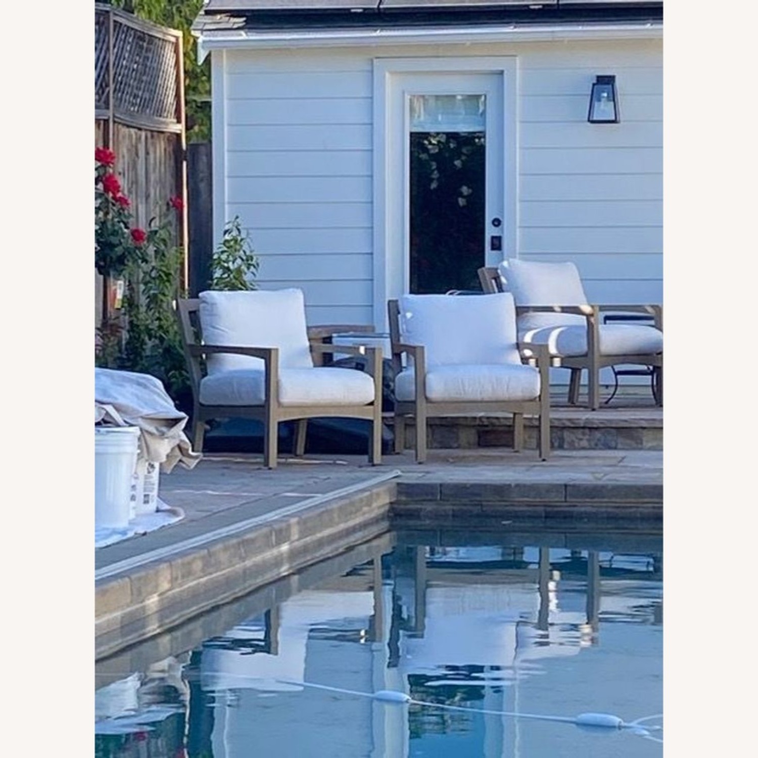 Pottery Barn Modern Outdoor Wood Frame Armchair  - image-6