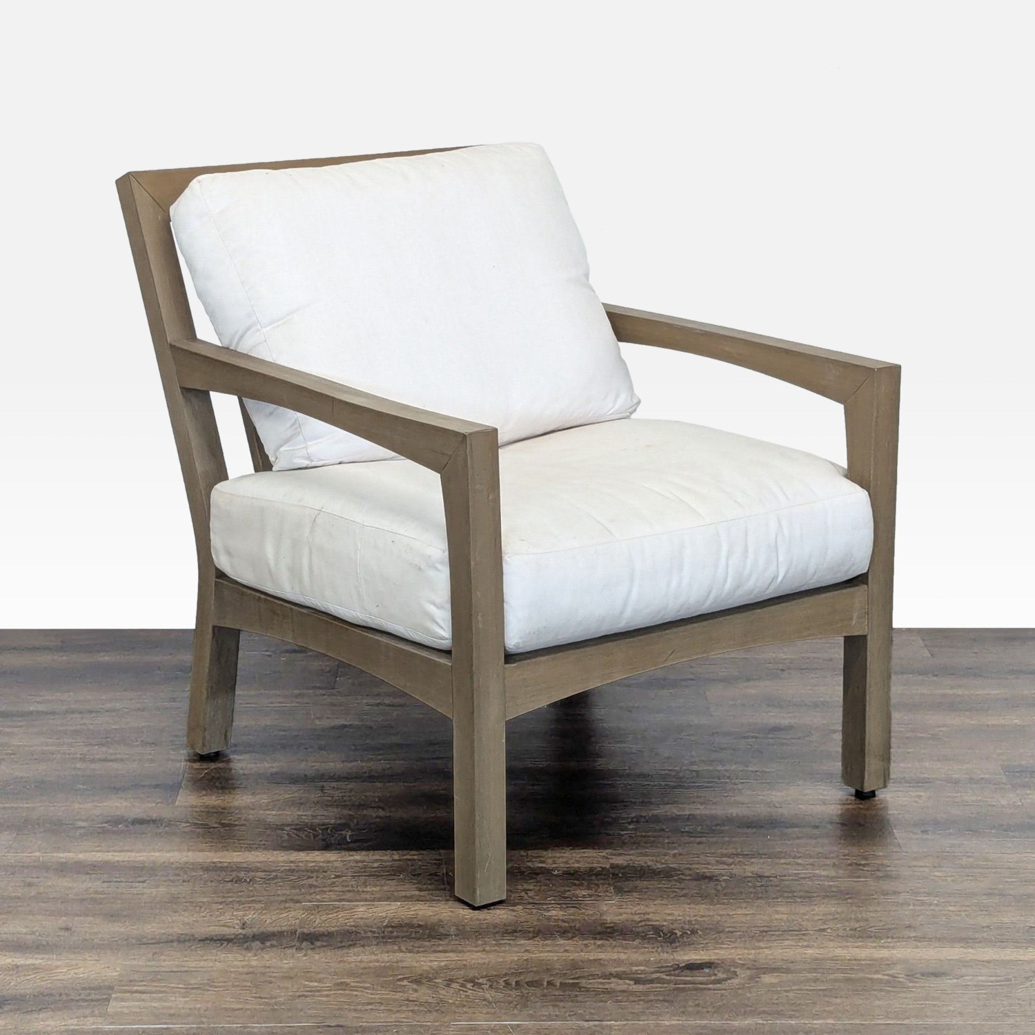 Pottery Barn Modern Outdoor Wood Frame Armchair  - image-1