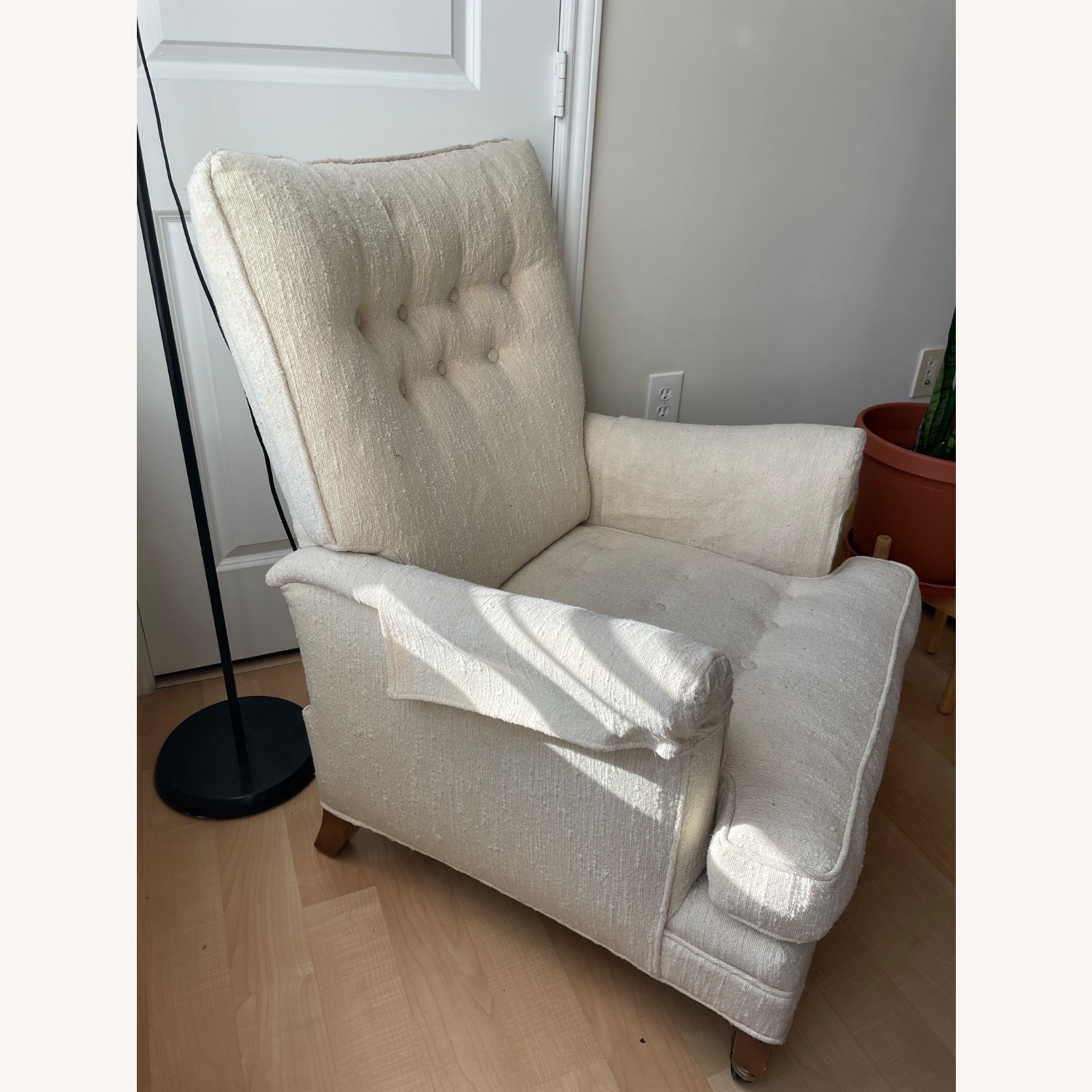 Vintage/Antique Finds Natural Fabric Accent Chair - image-2