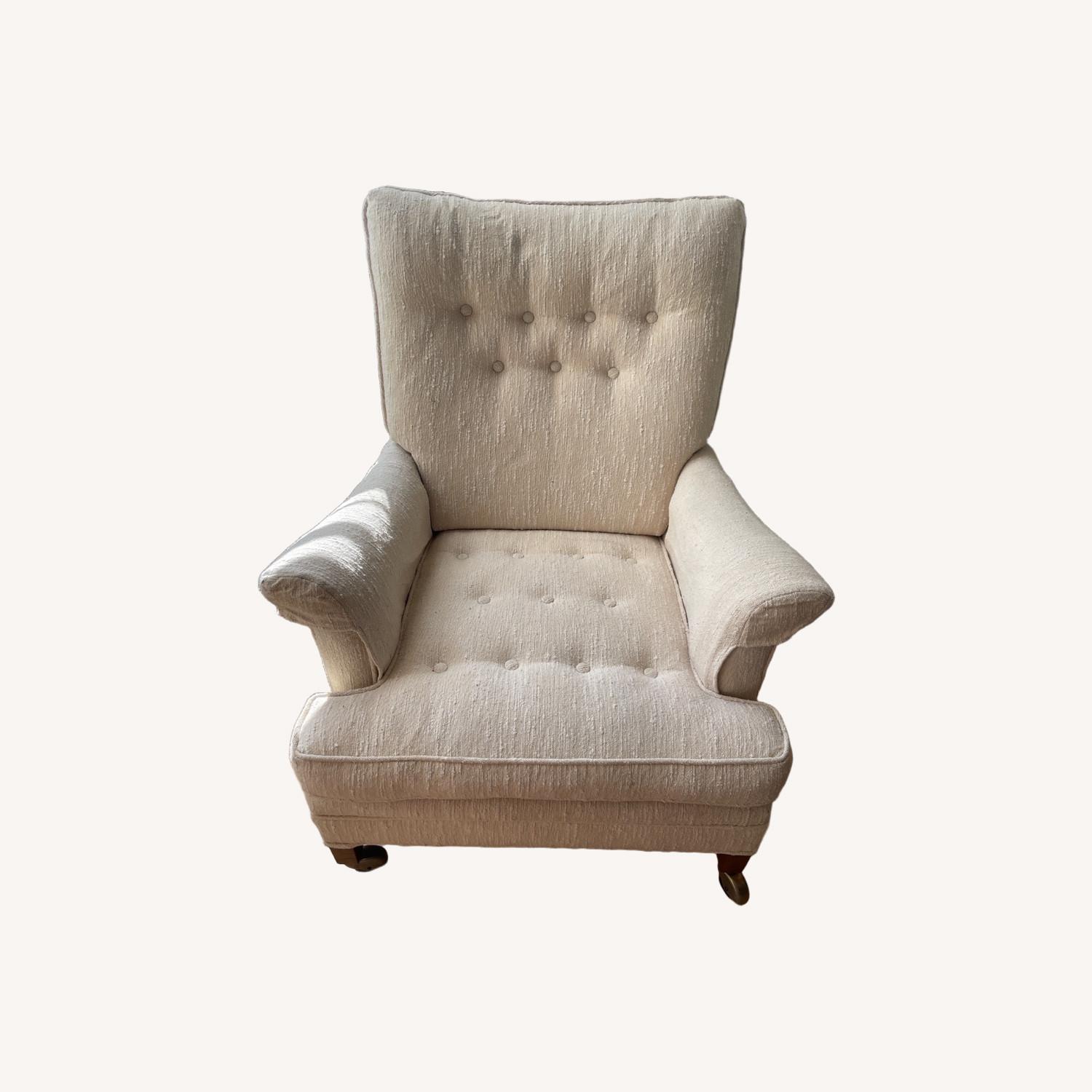 Vintage/Antique Finds Natural Fabric Accent Chair - image-0