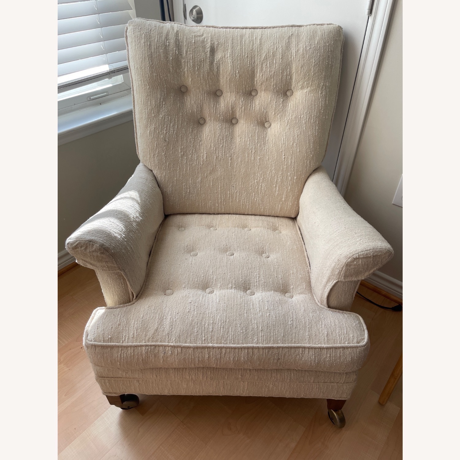 Vintage/Antique Finds Natural Fabric Accent Chair - image-1