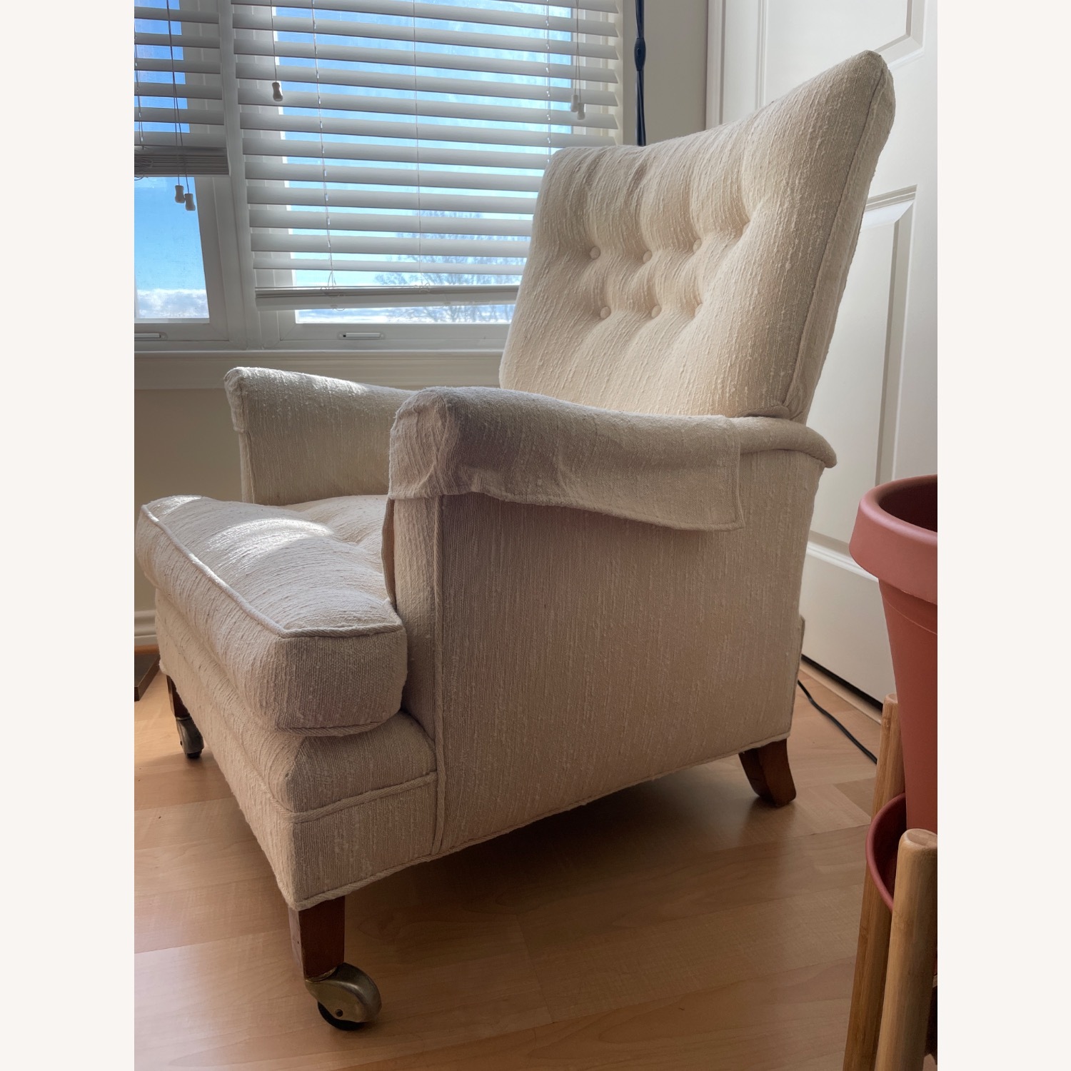 Vintage/Antique Finds Natural Fabric Accent Chair - image-3