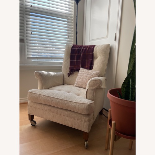 Used Vintage/Antique Finds Natural Fabric Accent Chair for sale on AptDeco