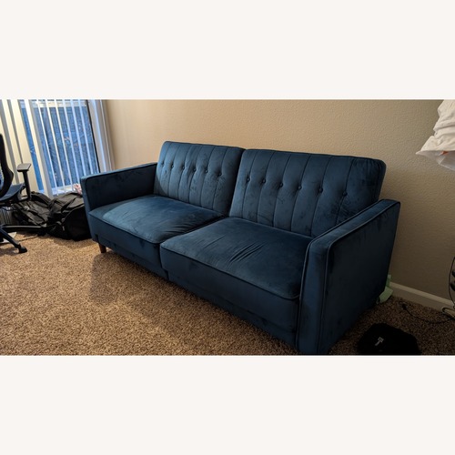 Used Wayfair Blue Fabric 2 Seater Sofa for sale on AptDeco