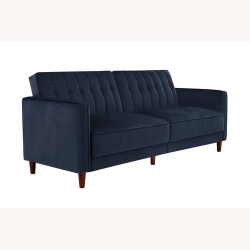 Used Wayfair Blue Fabric 2 Seater Sofa for sale on AptDeco