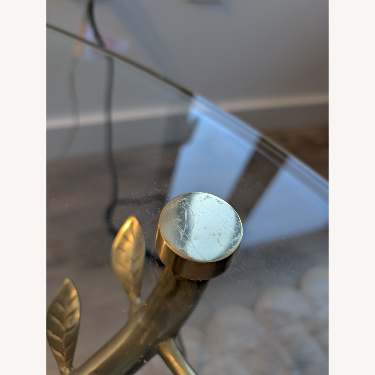 Anthropologie Gold Tree Glass Coffee Table - image-4