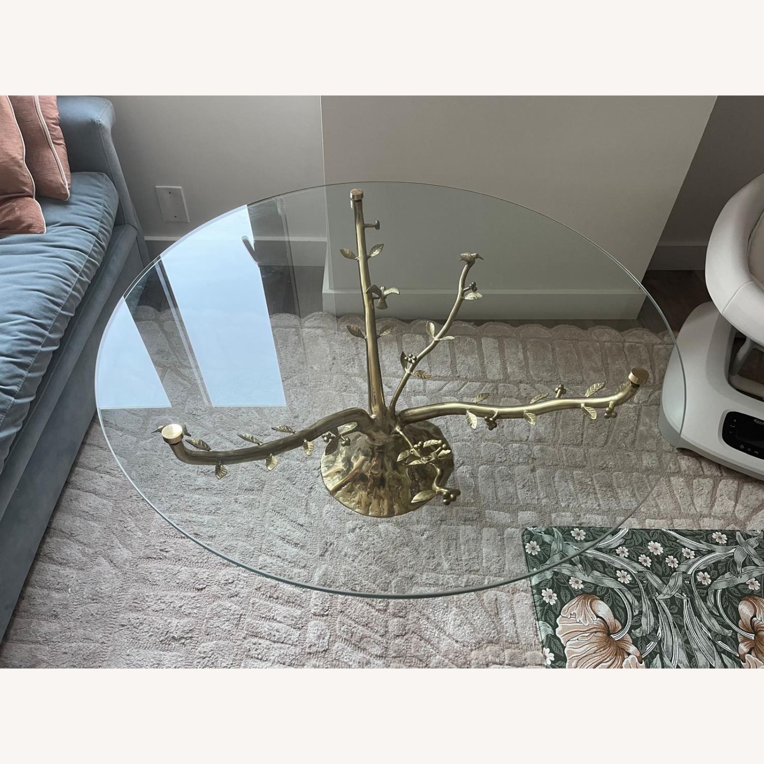 Anthropologie Gold Tree Glass Coffee Table - image-3