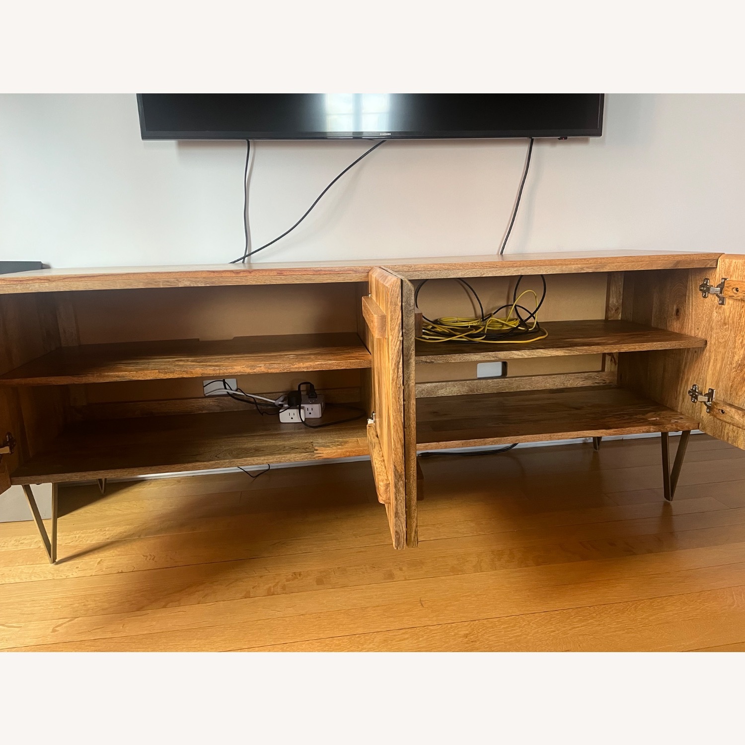 West Elm Natural Wood Media Storage - image-5