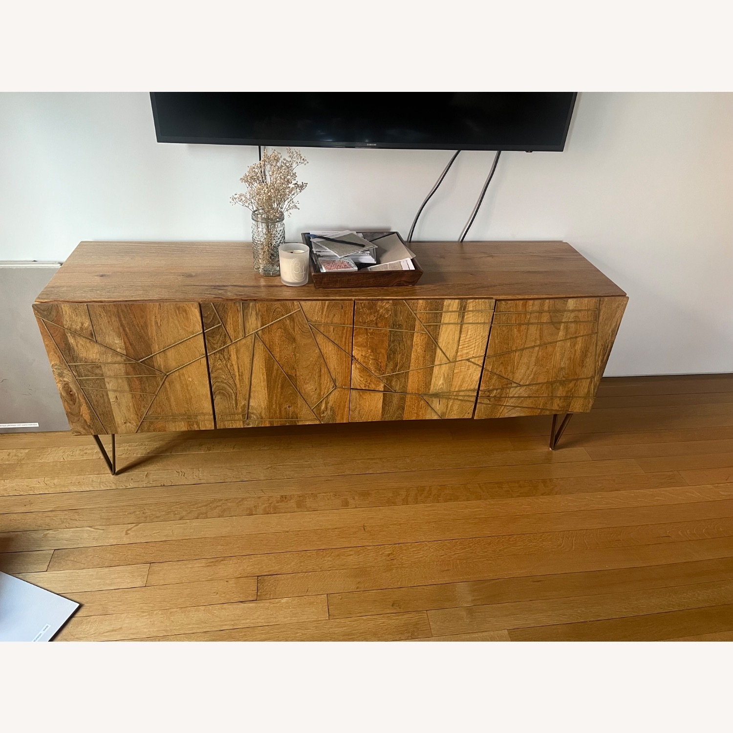 West Elm Natural Wood Media Storage - image-1