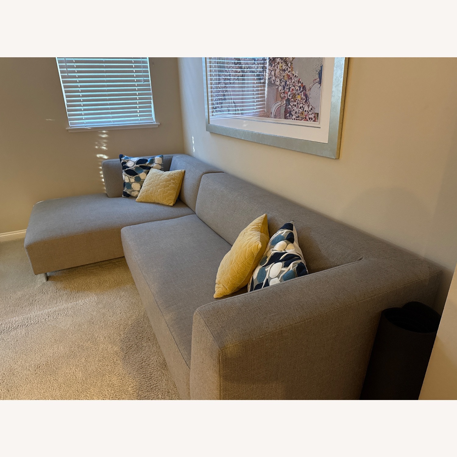 Room & Board Light Gray Fabric Chaise Lounge - image-3