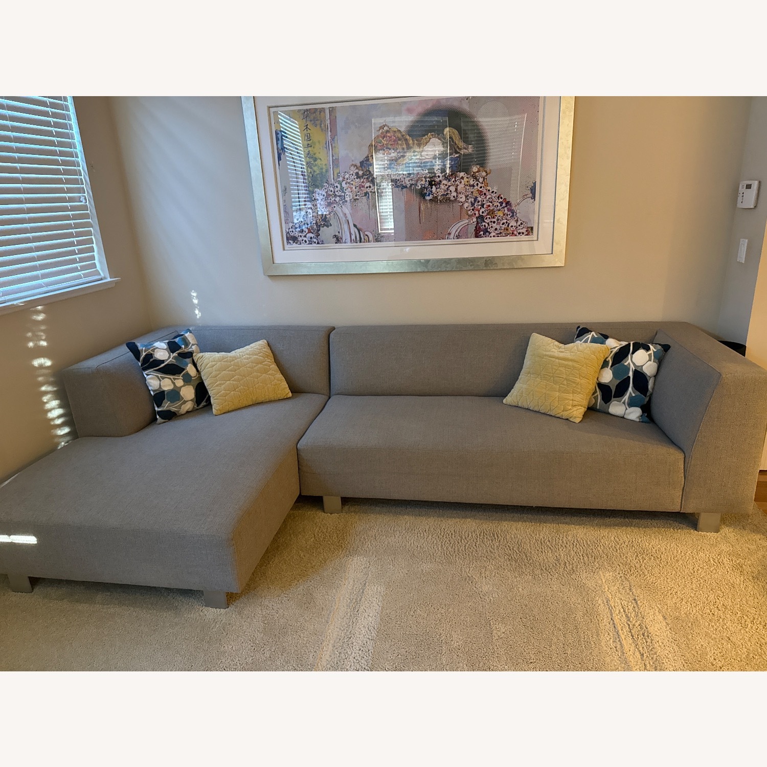 Room & Board Light Gray Fabric Chaise Lounge - image-2