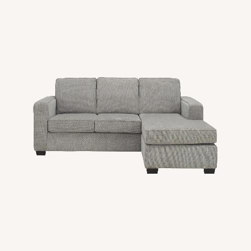 Used Raymour & Flanigan Light Gray 2 Piece Sectional for sale on AptDeco