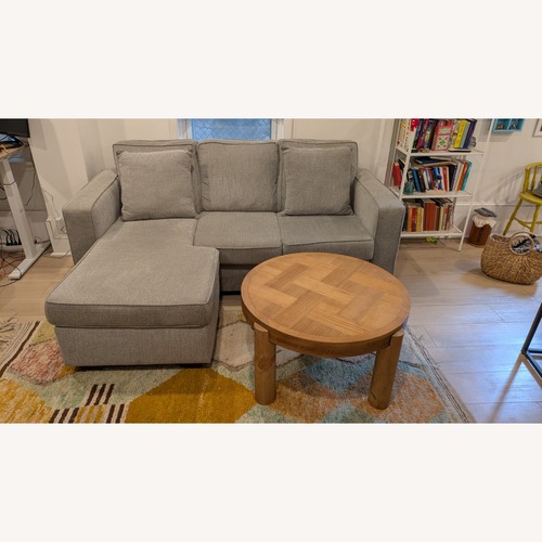 Used Raymour & Flanigan Light Gray 2 Piece Sectional for sale on AptDeco