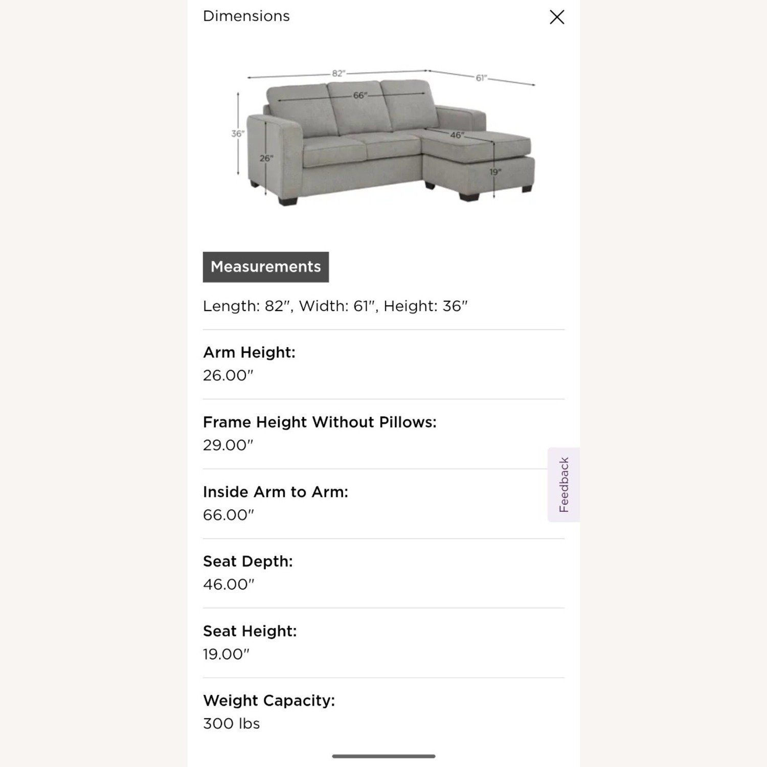 Raymour & Flanigan Light Gray 2 Piece Sectional - image-5