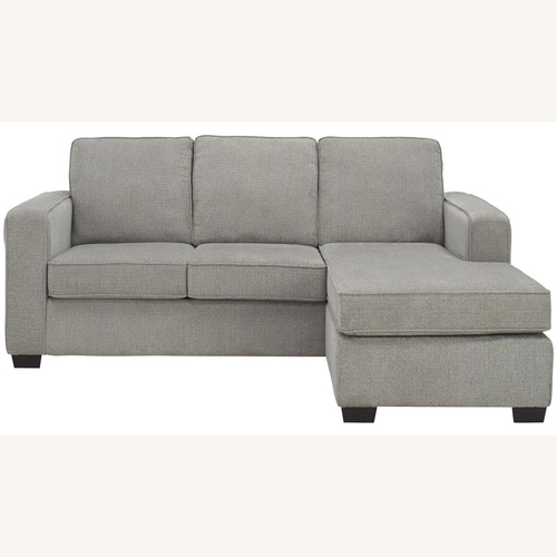 Used Raymour & Flanigan Light Gray 2 Piece Sectional for sale on AptDeco