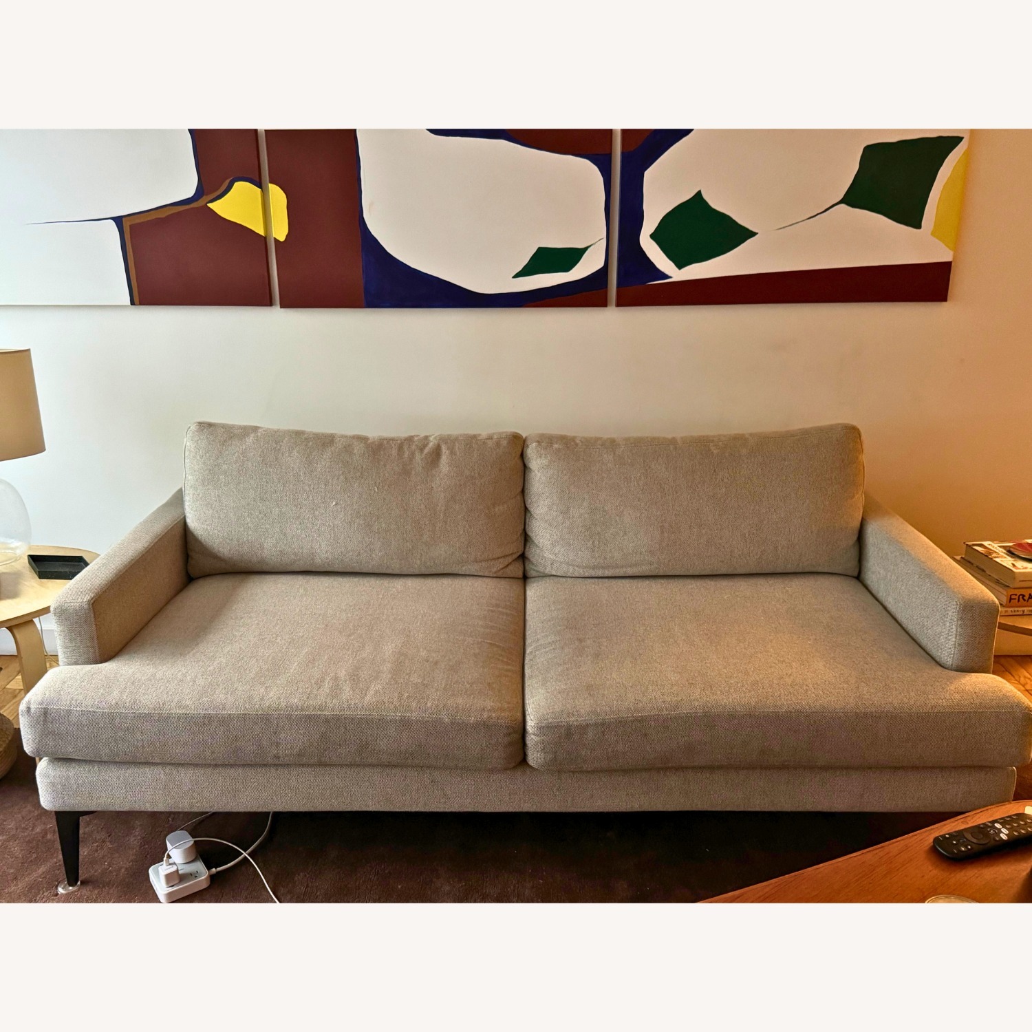 West Elm Andes Light Gray Fabric 2 Seater Sofa - image-1