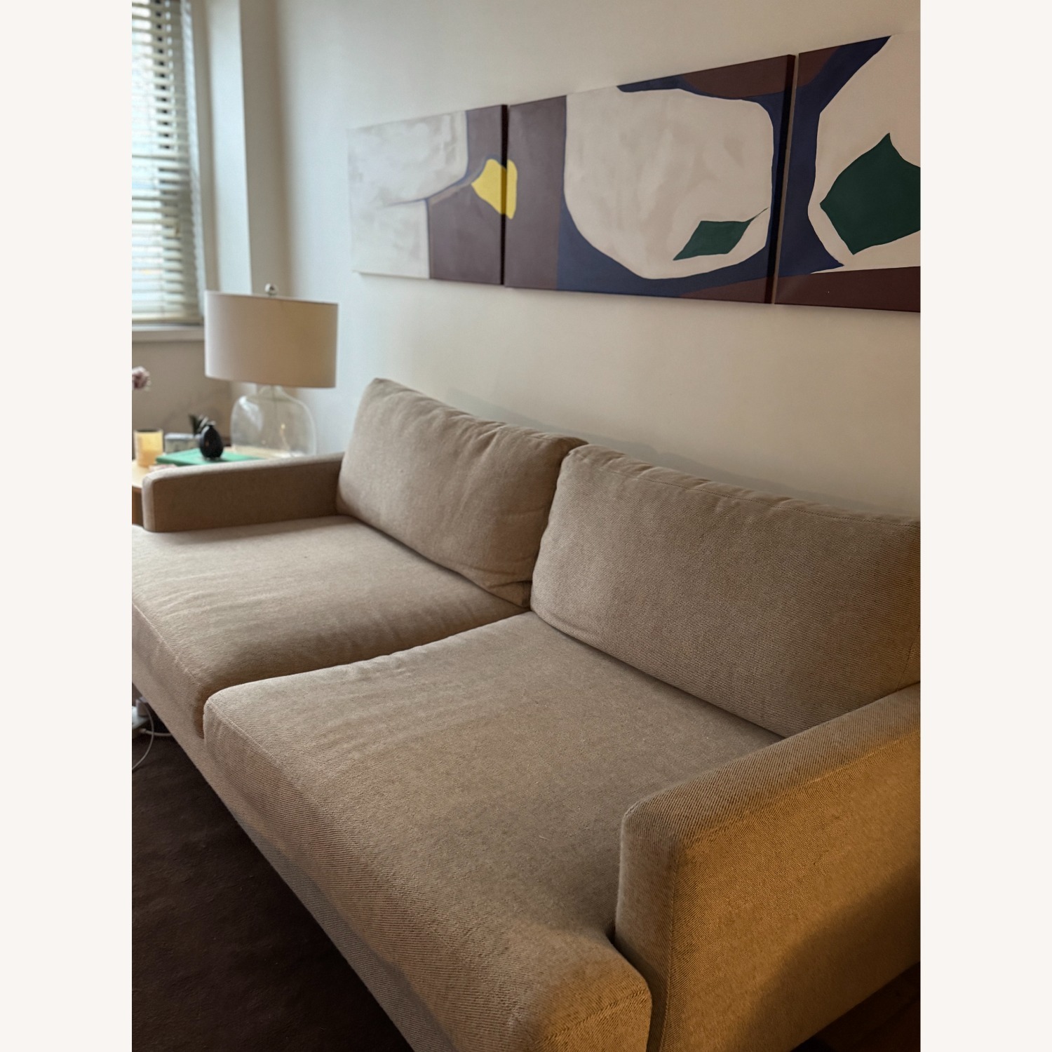 West Elm Andes Light Gray Fabric 2 Seater Sofa - image-3