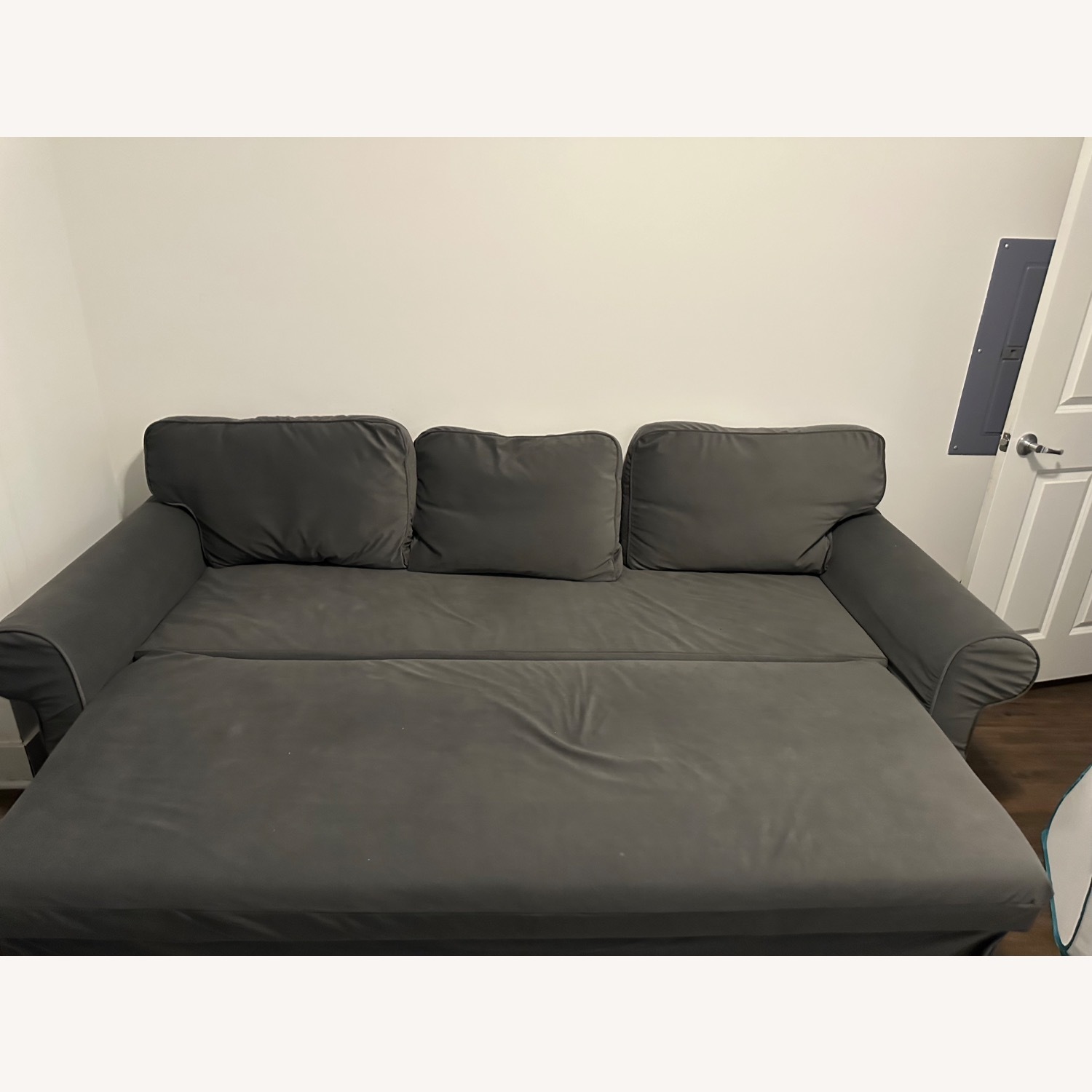 IKEA Dark Gray Fabric Sleeper Sofa - image-2