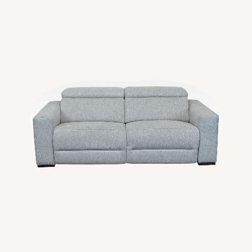 Used Macy Nevio Modern Light Gray Power Reclining Sofa for sale on AptDeco