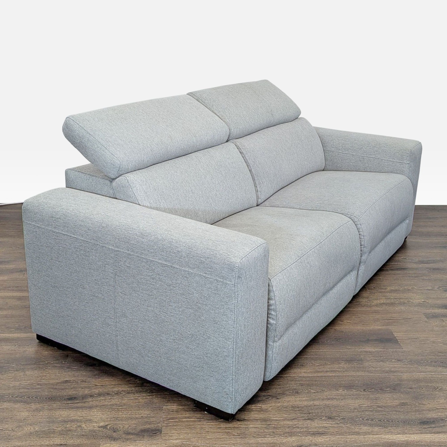 Macy Nevio Modern Light Gray Power Reclining Sofa - image-3