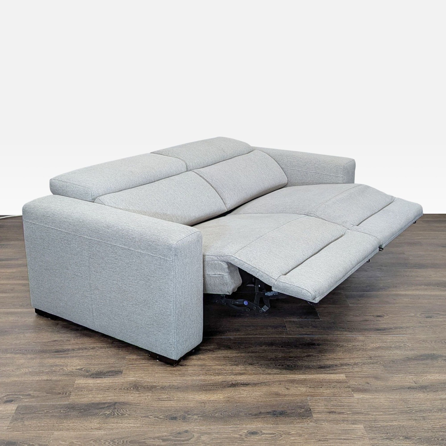 Macy Nevio Modern Light Gray Power Reclining Sofa - image-2