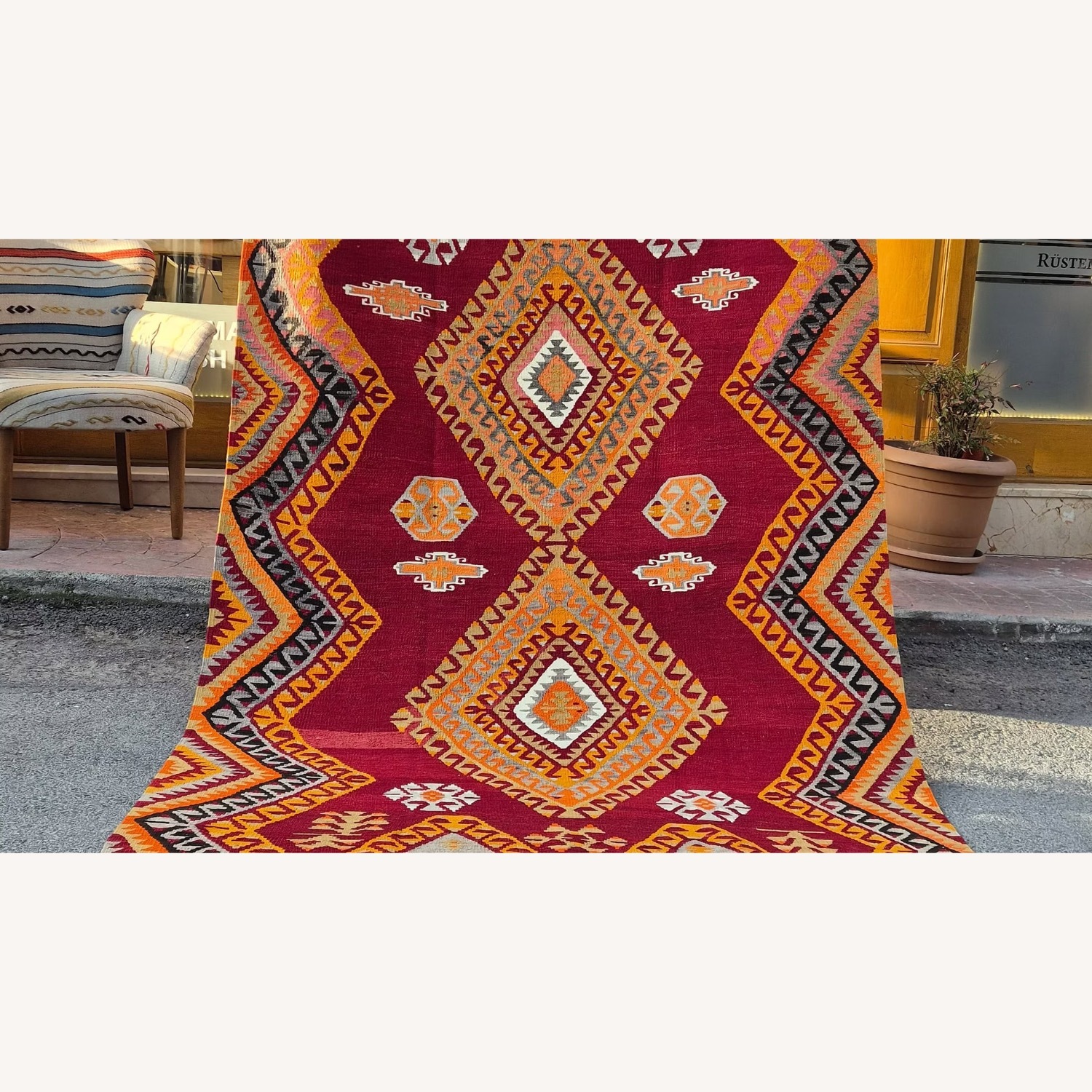 Vintage/Antique Finds Red Area Rug 5' x 8' - image-3