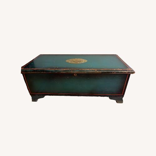Used Vintage/Antique Blue Wood Chest for sale on AptDeco