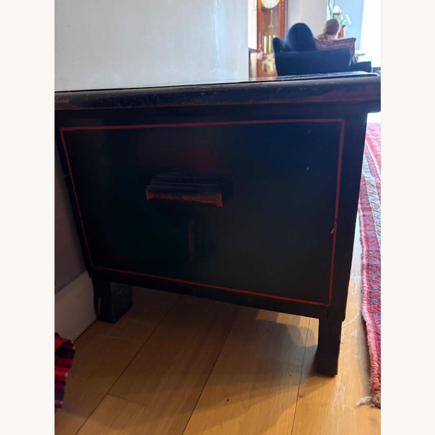 Vintage/Antique Blue Wood Chest - image-3