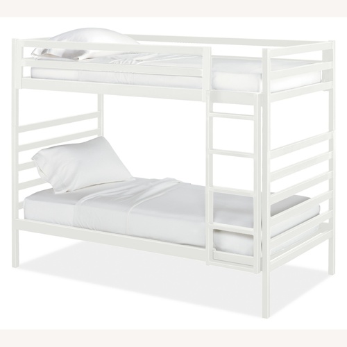 Used Room & Board Fort White Metal Bunk Bed for sale on AptDeco