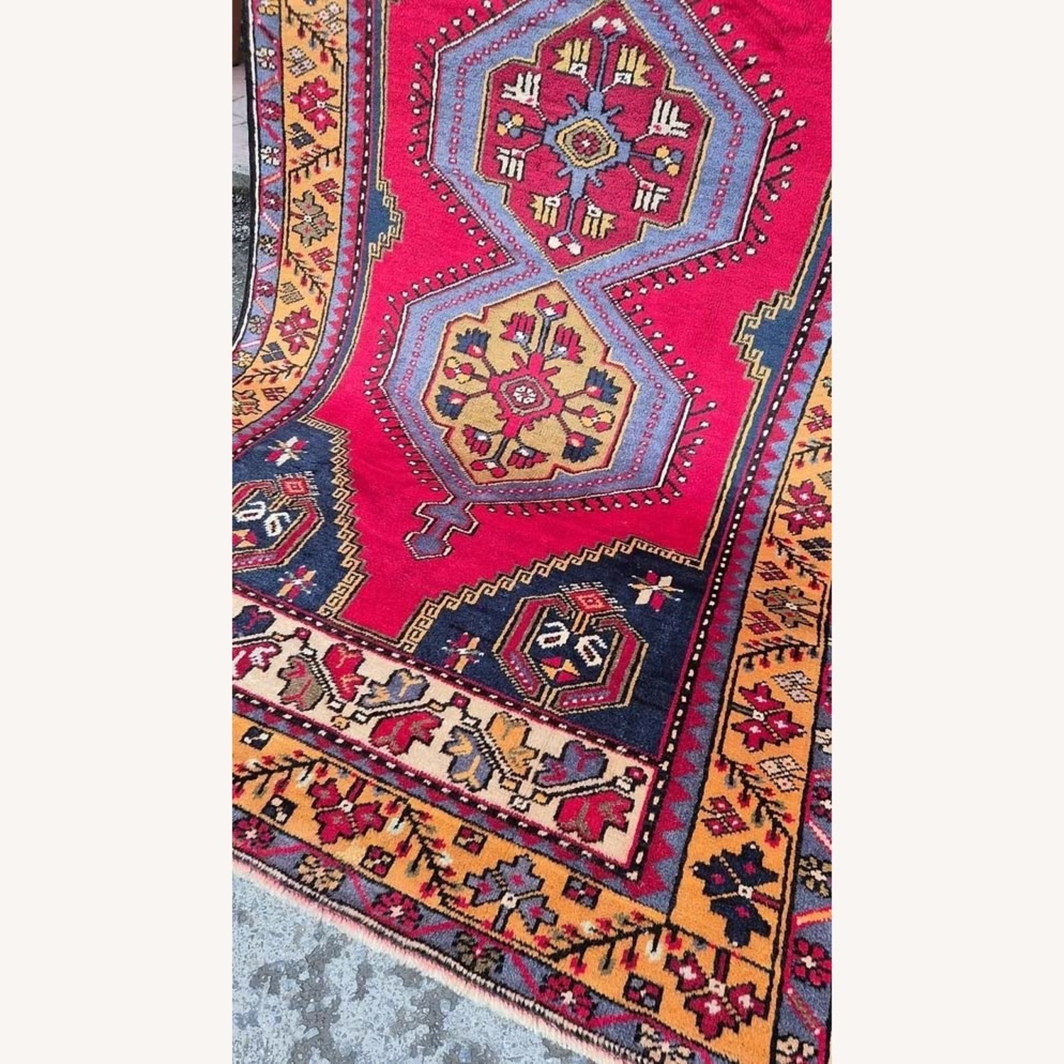 Turkish Red Wool Oriental Runner Rug 1940s - image-7
