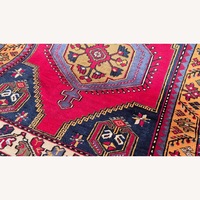 Turkish Red Wool Oriental Runner Rug 1940s