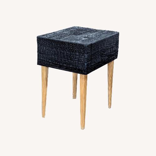 Used Charred Geometric "Commode" Nightstand	 for sale on AptDeco