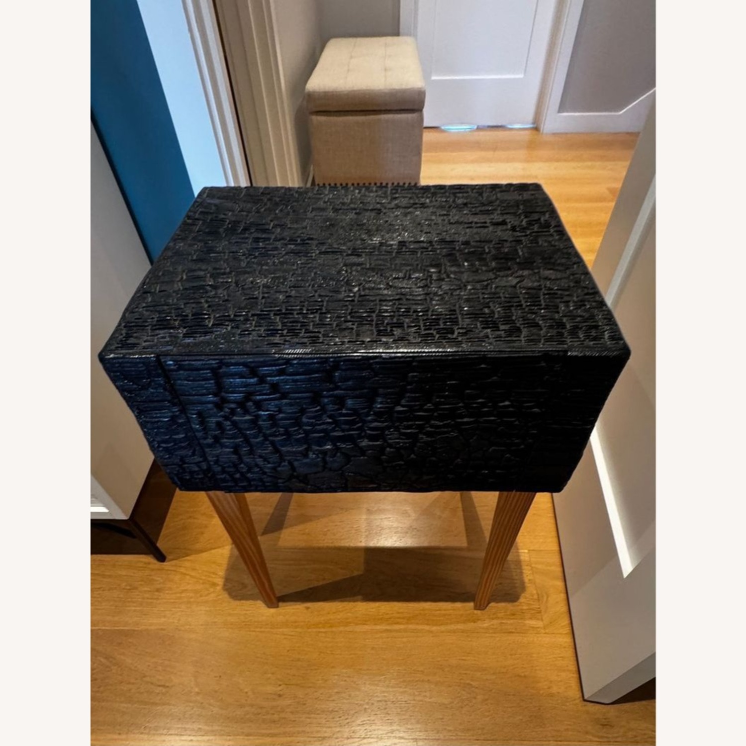 Charred Geometric "Commode" Nightstand	 - image-6