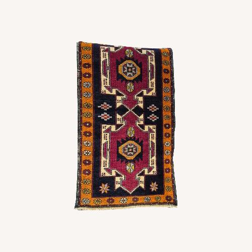 Used Vintage Turkish Small Oriental Area Rug 2x3 for sale on AptDeco