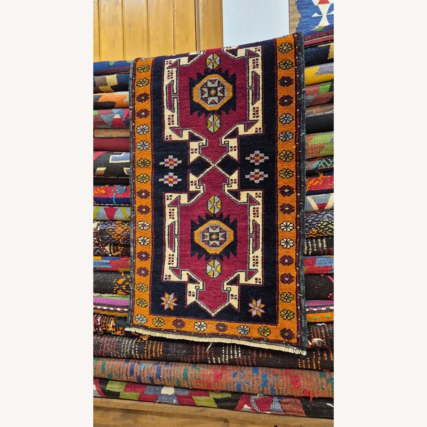 Vintage Turkish Small Oriental Area Rug 2x3 - image-2