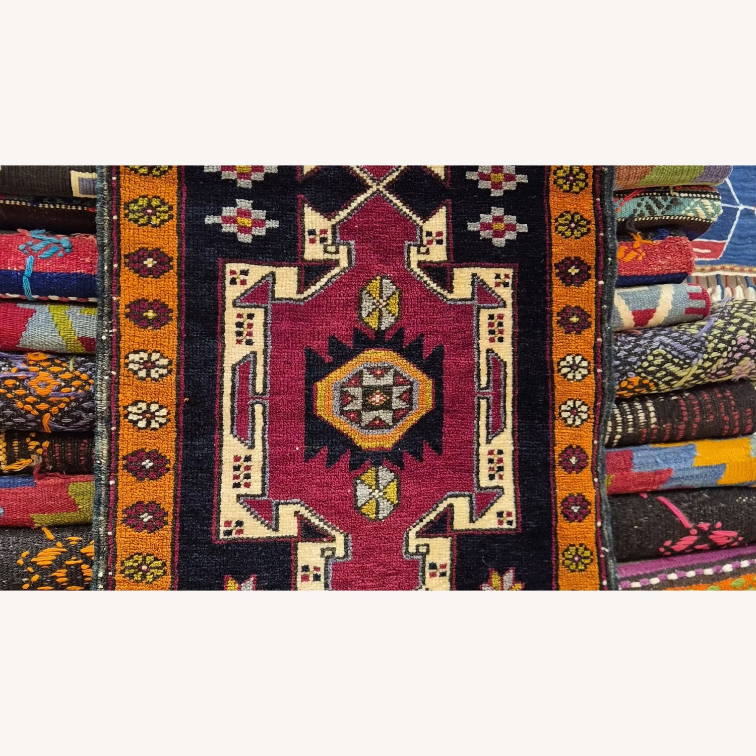 Vintage Turkish Small Oriental Area Rug 2x3 - image-1