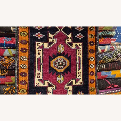 Used Vintage Turkish Small Oriental Area Rug 2x3 for sale on AptDeco