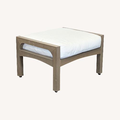 Used Pottery Barn Outdoor Ottoman with Cushion for sale on AptDeco