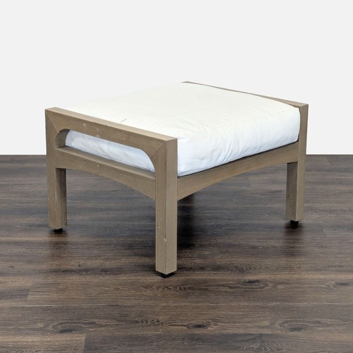 Used Pottery Barn Outdoor Ottoman with Cushion for sale on AptDeco