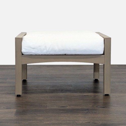 Used Pottery Barn Outdoor Ottoman with Cushion for sale on AptDeco