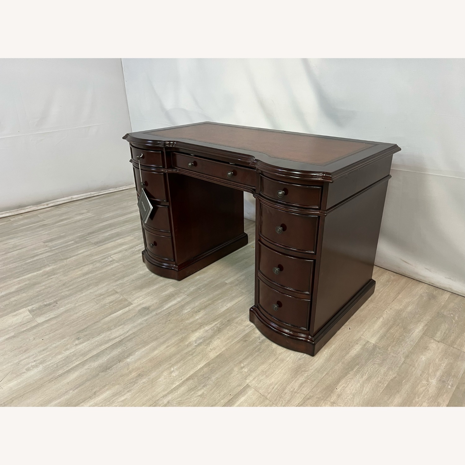 Hooker Furniture Cherry Knee-Hole Bow Front Desk - image-3