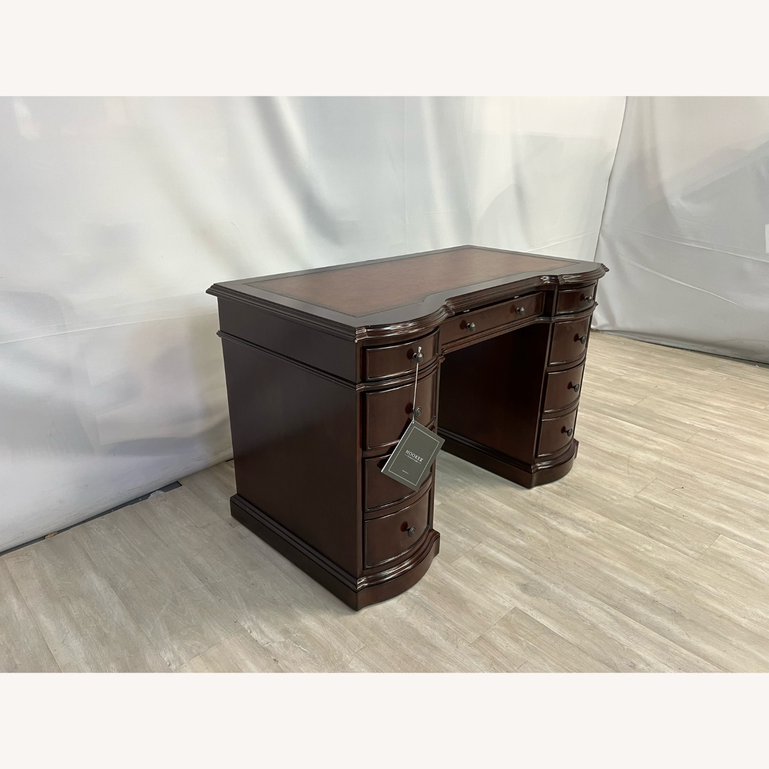 Hooker Furniture Cherry Knee-Hole Bow Front Desk - image-4