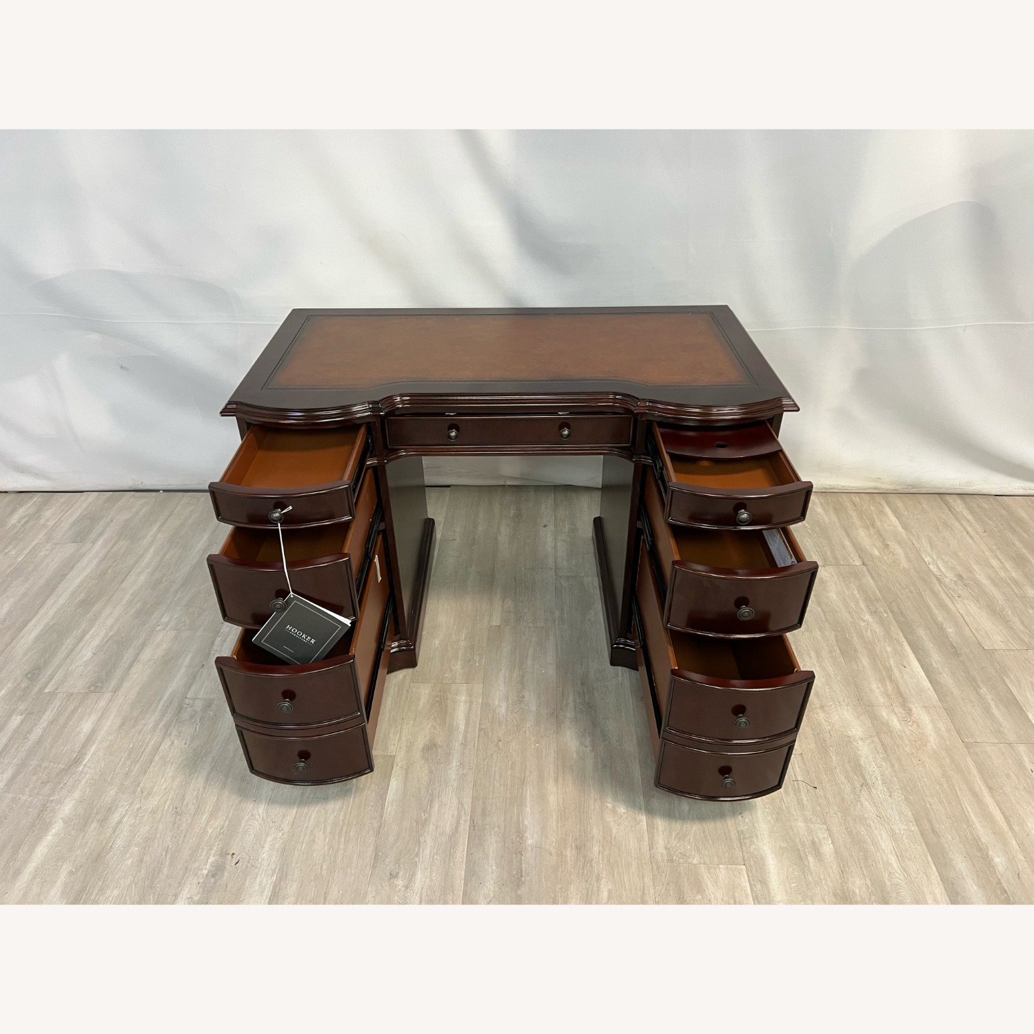 Hooker Furniture Cherry Knee-Hole Bow Front Desk - image-5