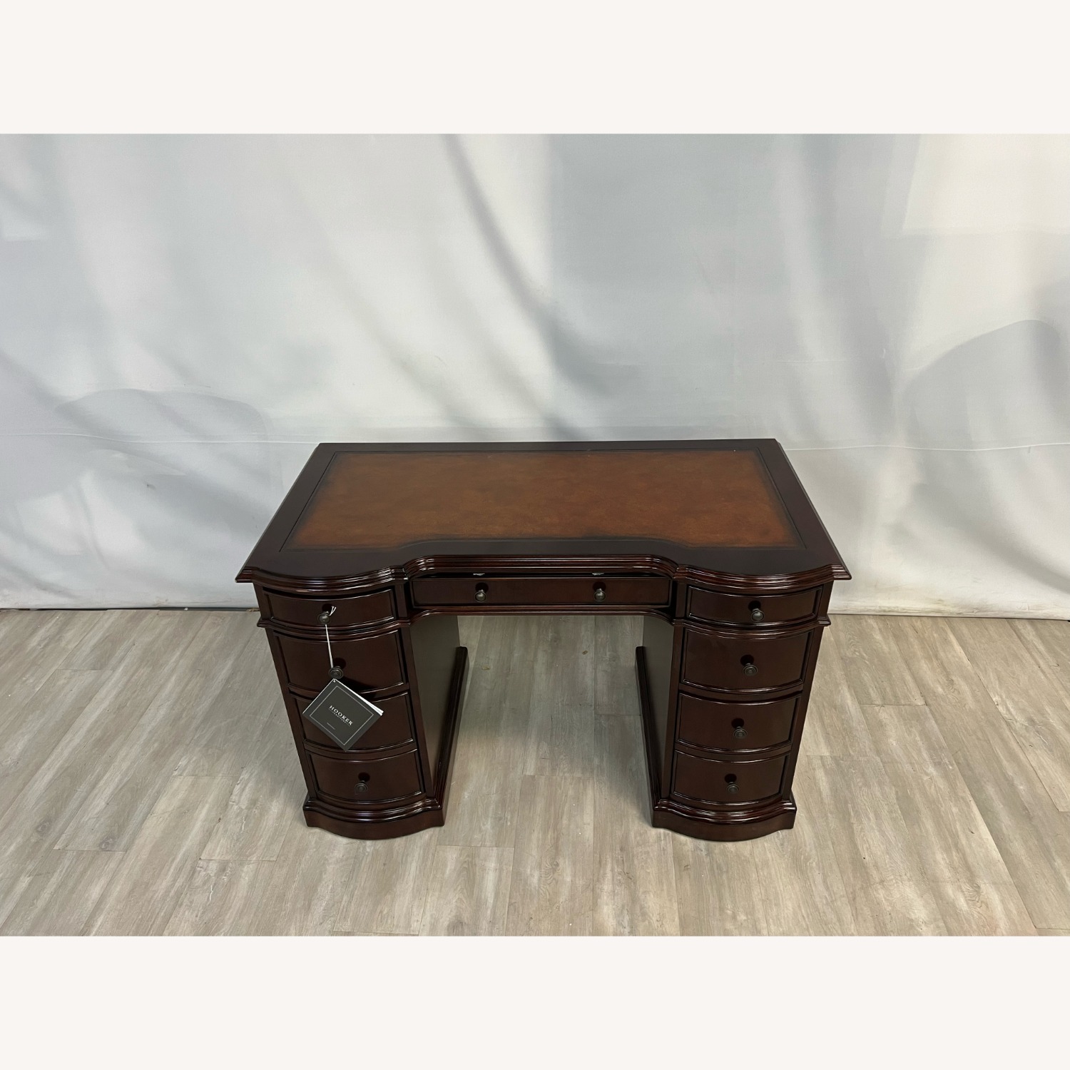 Hooker Furniture Cherry Knee-Hole Bow Front Desk - image-2