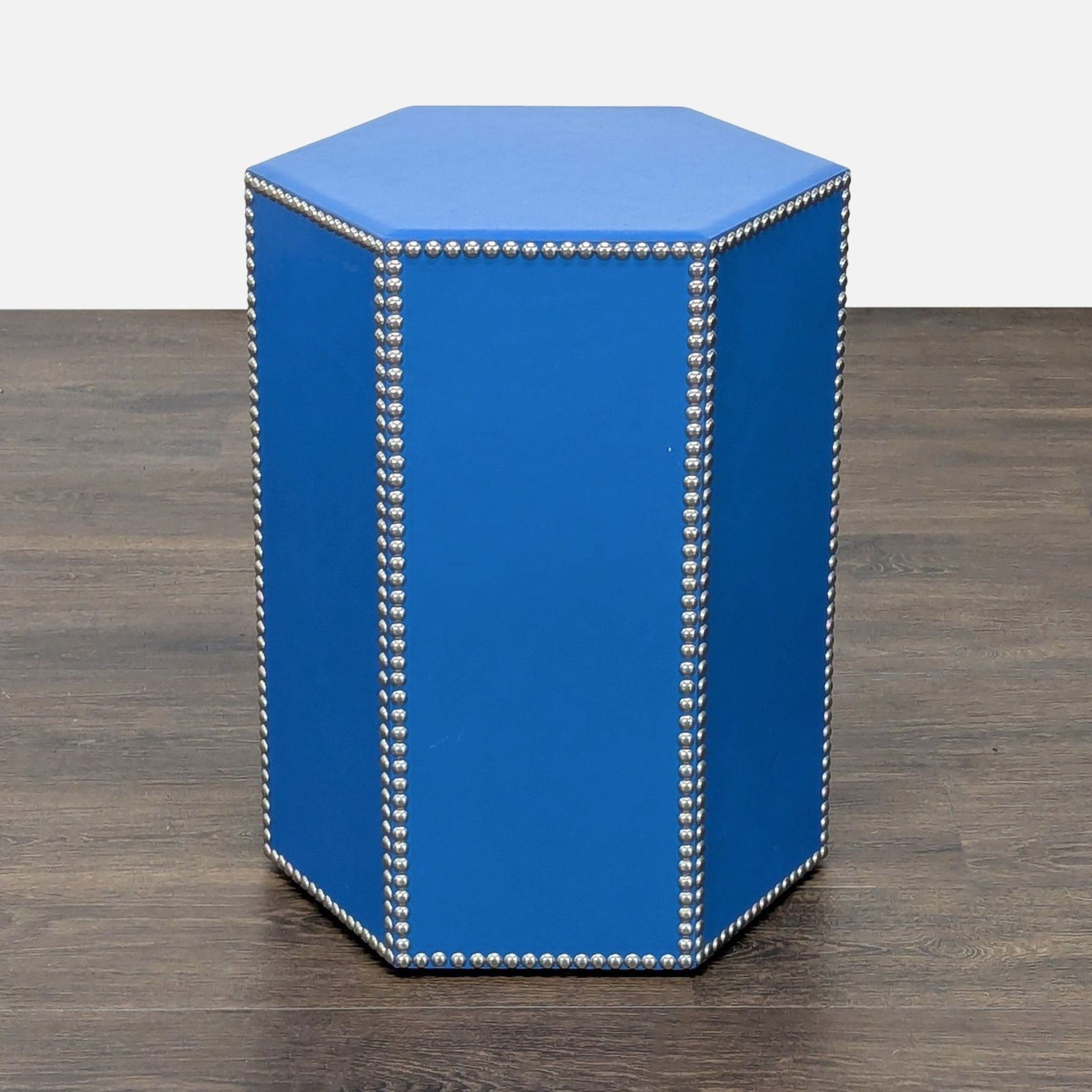 Wisteria Blue Hide Stool - image-2