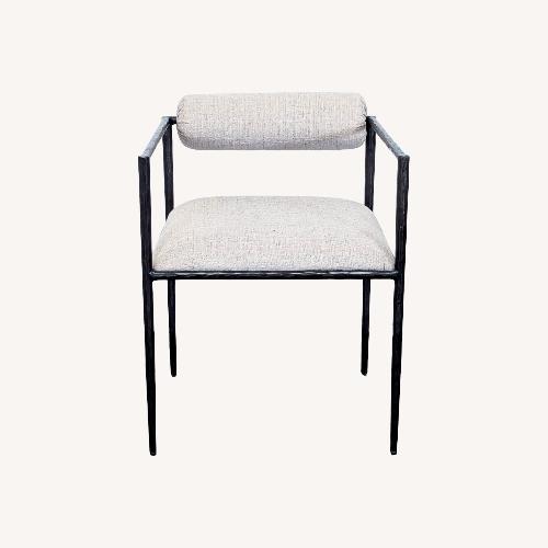 Used Pewter Custom Dining Chair for sale on AptDeco