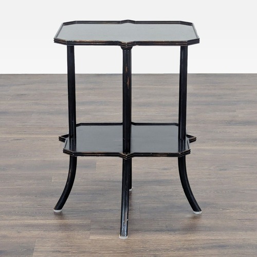 Used Two Tier Side Table with Distressed Finish	 for sale on AptDeco