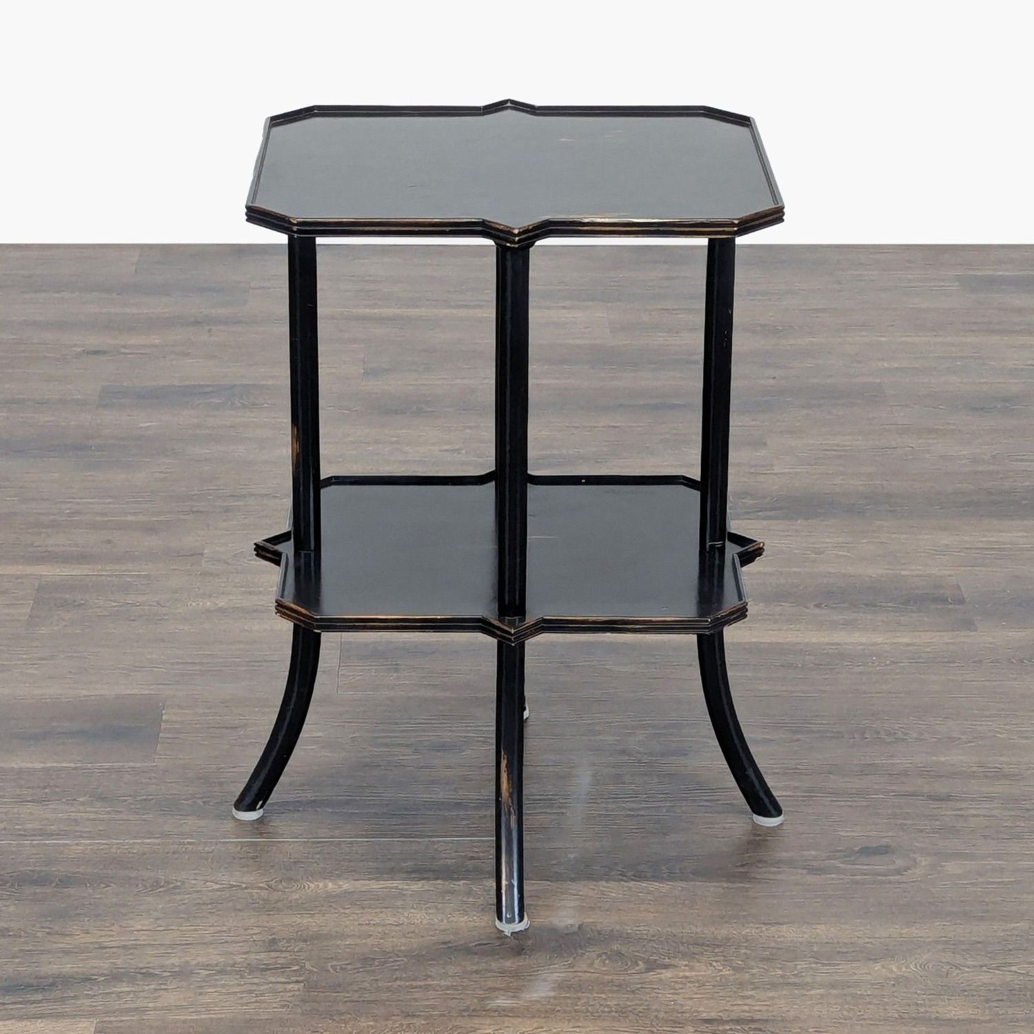 Two Tier Side Table with Distressed Finish	 - image-3