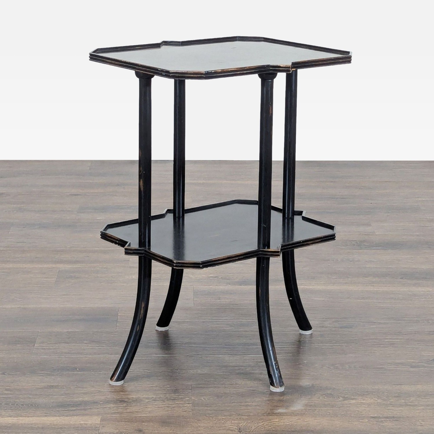 Two Tier Side Table with Distressed Finish	 - image-2