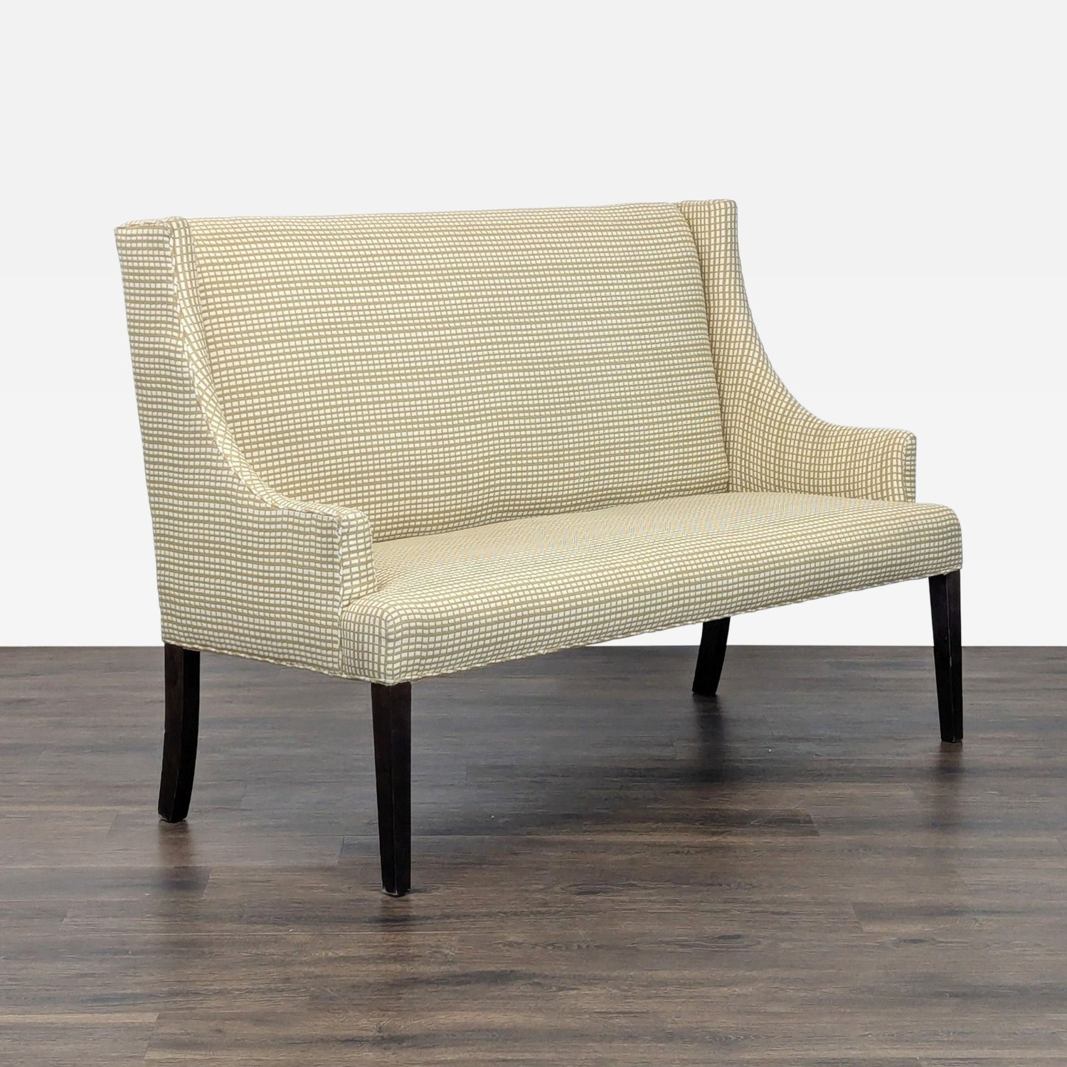 Upholstered Bench on Wood Legs	 - image-1